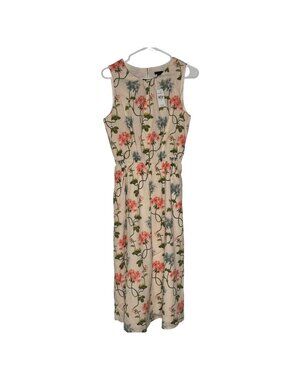 Ann Taylor Factory Blue Pink Floral Midi Dress Size Small NWT